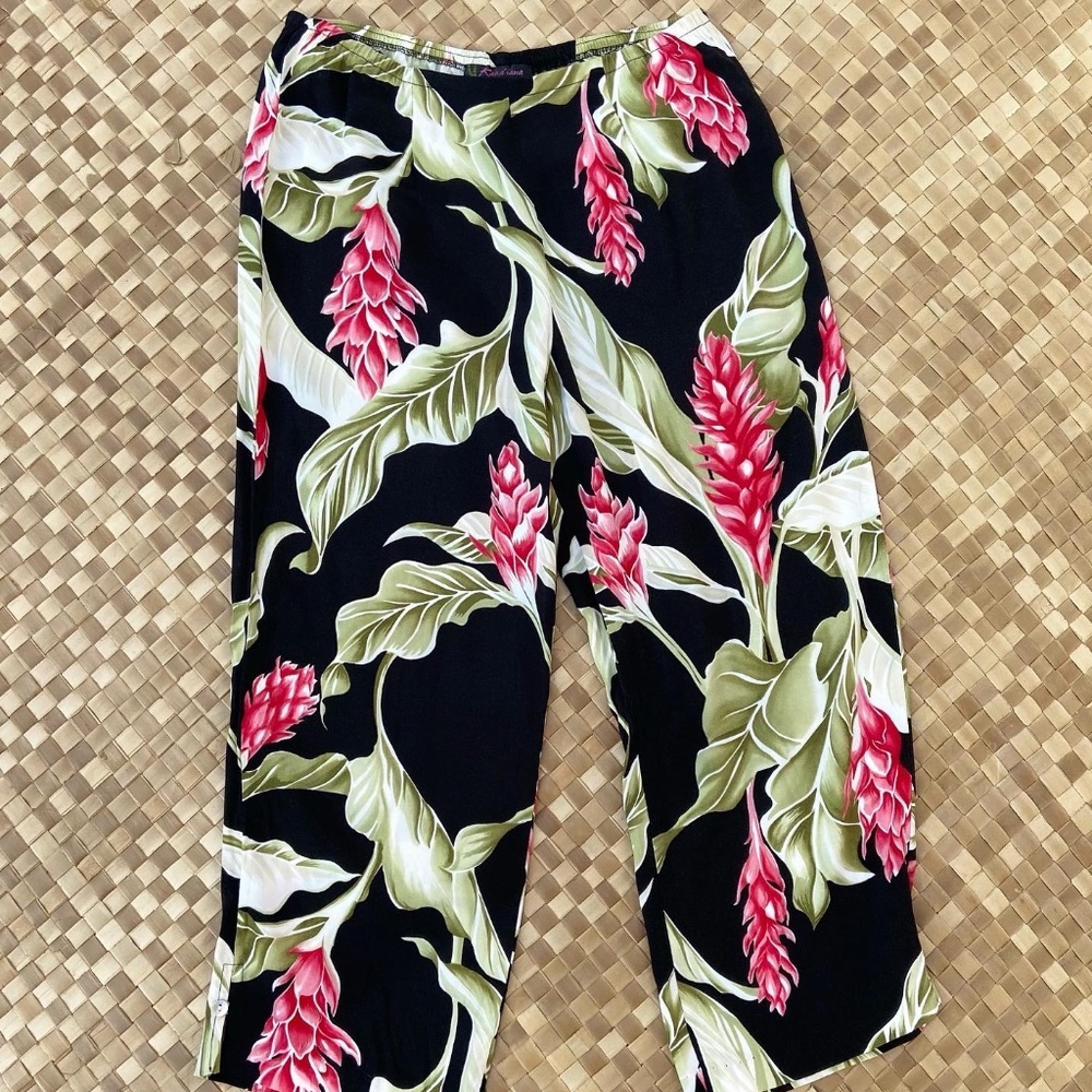 Kaua'iana Pants, Hawaiian Ginger, floral pants